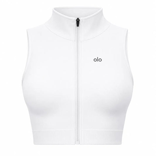 Zip-Front Mock-Neck Active Top