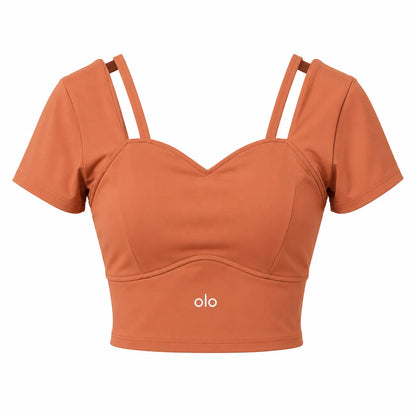Strappy Short-Sleeve Crop Top