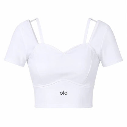 Strappy Short-Sleeve Crop Top