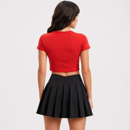 Crossover Pleated Tennis Skirt