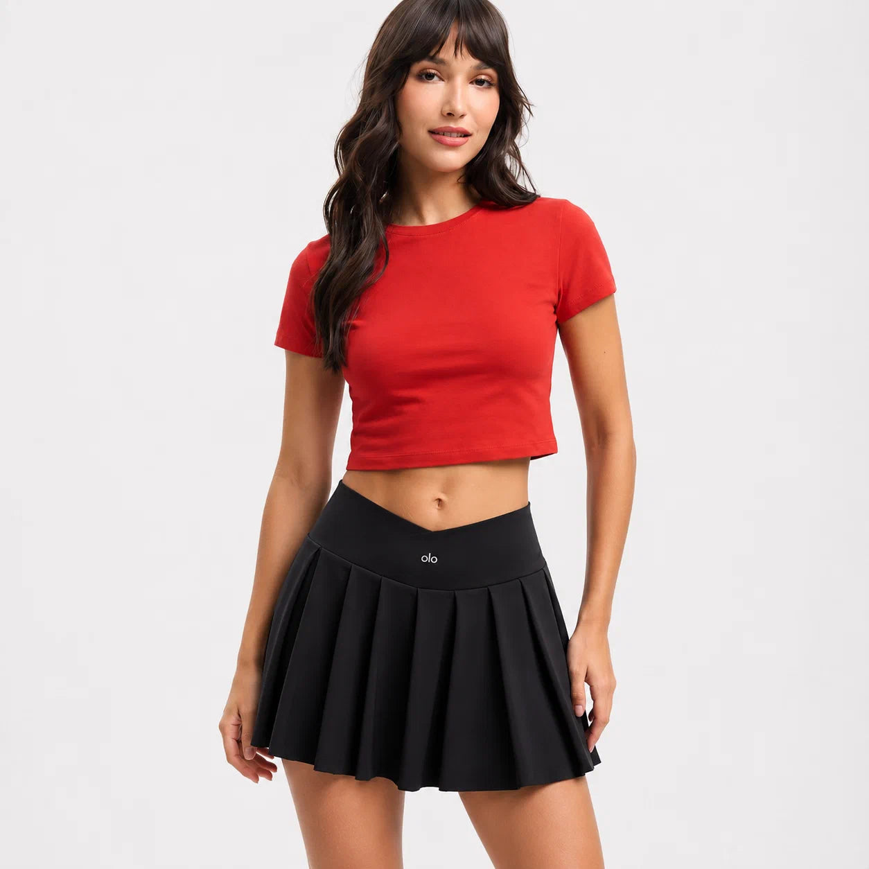 Crossover Pleated Tennis Skirt