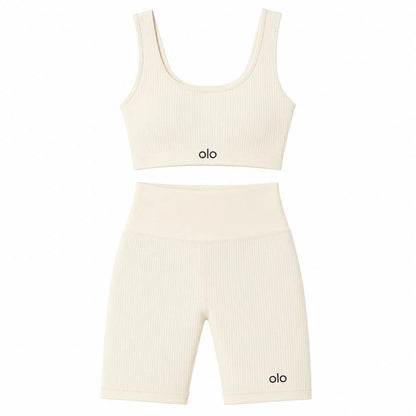 Ribbed Longline Sports Bra Set