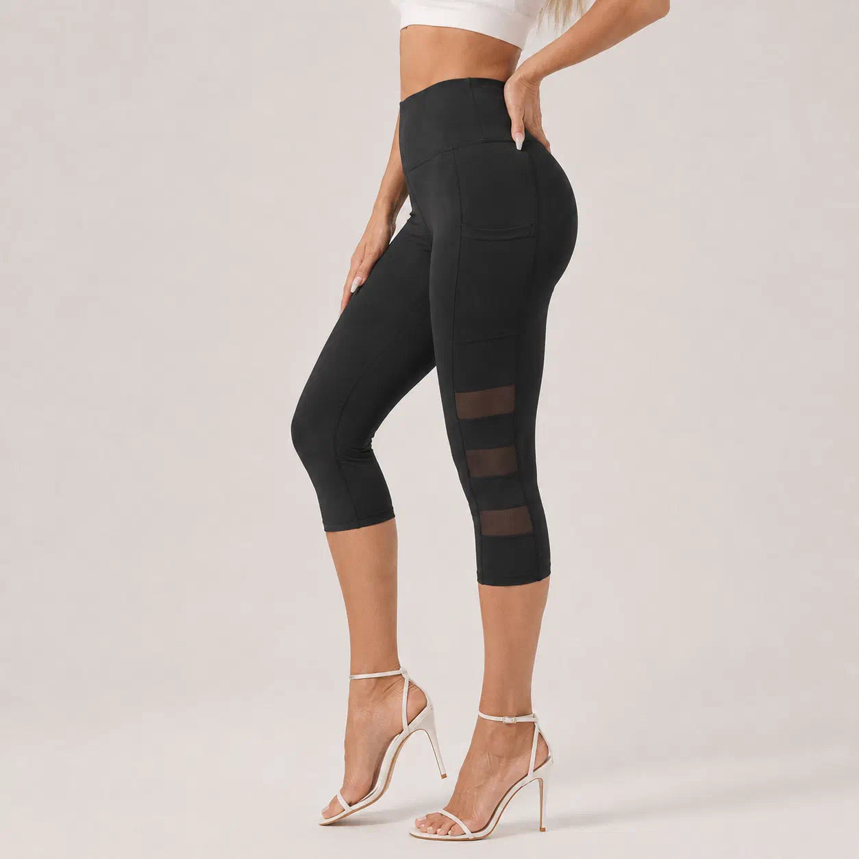 High-Waist Pocket Capri Leggings