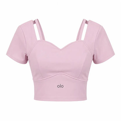 Strappy Short-Sleeve Crop Top